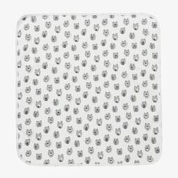 Stella McCartney Kids-بطانية قطن عضوي مقلمة لون عاجي للأطفال (72 سم) | Childrensalon Outlet