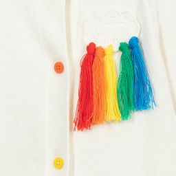 Stella McCartney Kids-Ivory Cotton Cardigan | Childrensalon Outlet