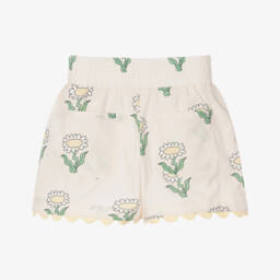 Stella McCartney Kids-شورت بناتي من القطن العاجي مزين بالزهور | Childrensalon Outlet
