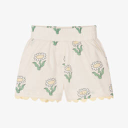 Stella McCartney Kids-شورت بناتي من القطن العاجي مزين بالزهور | Childrensalon Outlet