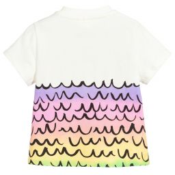 Stella McCartney Kids-Ivory & Pink Mermaid T-Shirt | Childrensalon Outlet