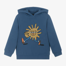 Stella McCartney Kids-هودي قطن عضوي لون أزرق للأولاد | Childrensalon Outlet