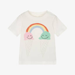 Stella McCartney Kids-Little Girls Ivory Ice Cream Tee | Childrensalon Outlet