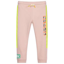 Stella McCartney Kids-Pink Cotton Logo Joggers | Childrensalon Outlet
