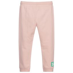 Stella McCartney Kids-Pink Cotton Logo Joggers | Childrensalon Outlet