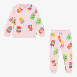 Stella McCartney Kids-Pink Organic Cotton Tracksuit | Childrensalon Outlet