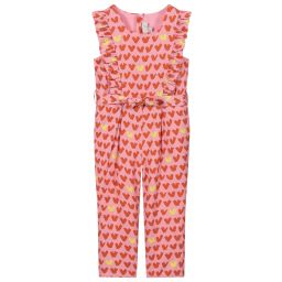 Stella McCartney Kids-Розово-красный комбинезон с сердечками | Childrensalon Outlet