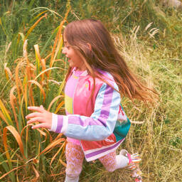 Stella McCartney Kids-كنزة لون زهري وأصفر للبنات | Childrensalon Outlet