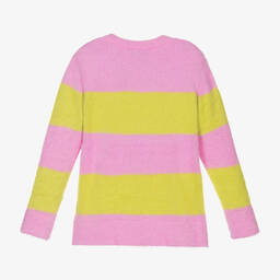 Stella McCartney Kids-كنزة لون زهري وأصفر للبنات | Childrensalon Outlet