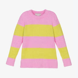 Stella McCartney Kids-كنزة لون زهري وأصفر للبنات | Childrensalon Outlet