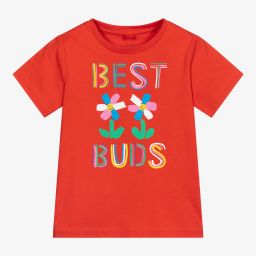 Stella McCartney Kids-Красная футболка из органического хлопка | Childrensalon Outlet