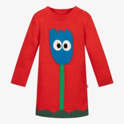 Stella McCartney Kids-Красное трикотажное платье с тюльпаном | Childrensalon Outlet