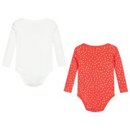 Stella McCartney Kids-أوفرول بادي كريسماس قطن لون أبيض وأحمر (عدد 2) | Childrensalon Outlet