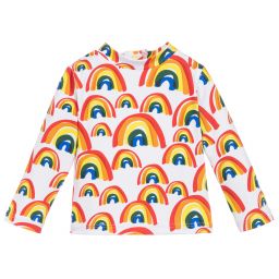 Stella McCartney Kids-توب أطفال بناتي واقي من الشمس لون أبيض UPF50 | Childrensalon Outlet