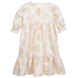 Stella McCartney Kids-Бежевое платье с сердечками для подростков | Childrensalon Outlet