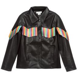 Stella McCartney Kids-Teen Black Faux Leather Jacket | Childrensalon Outlet