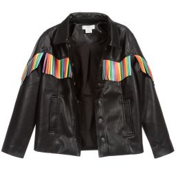 Stella McCartney Kids-Teen Black Faux Leather Jacket | Childrensalon Outlet