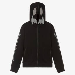 Stella McCartney Kids-Черная худи на молнии с призраком | Childrensalon Outlet