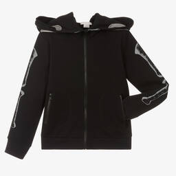 Stella McCartney Kids-Черная худи на молнии с призраком | Childrensalon Outlet