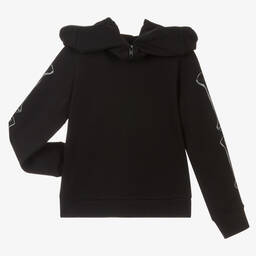 Stella McCartney Kids-Черная худи на молнии с призраком | Childrensalon Outlet