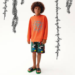 Stella McCartney Kids-Черные шорты с пальмами для подростков | Childrensalon Outlet