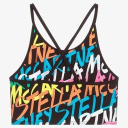 Stella McCartney Kids-صدرية داخلية تينز بناتي لون أسود (UPF50+) | Childrensalon Outlet