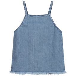 Stella McCartney Kids-توب تينز بناتي قطن دنيم لون أزرق | Childrensalon Outlet