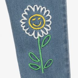 Stella McCartney Kids-Голубые джинсы с цветами для подростков | Childrensalon Outlet