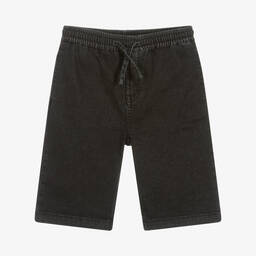 Stella McCartney Kids-شورت تينز ولادي قطن عضوي دنيم لون أسود | Childrensalon Outlet