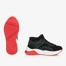 Stella McCartney Kids-Teen Boys Black Lace-Up Sock Trainers | Childrensalon Outlet