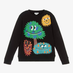 Stella McCartney Kids-Черный свитшот с монстрами | Childrensalon Outlet