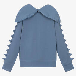 Stella McCartney Kids-Голубой хлопковый топ Монстр на молнии | Childrensalon Outlet