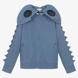 Stella McCartney Kids-Голубой хлопковый топ Монстр на молнии | Childrensalon Outlet