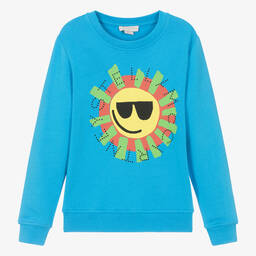 Stella McCartney Kids-Teen Boys Blue Cotton Sun Sweatshirt | Childrensalon Outlet