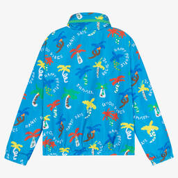 Stella McCartney Kids-Teen Boys Blue Hooded Trees Jacket | Childrensalon Outlet