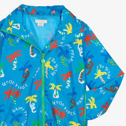 Stella McCartney Kids-Teen Boys Blue Hooded Trees Jacket | Childrensalon Outlet