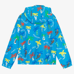 Stella McCartney Kids-Teen Boys Blue Hooded Trees Jacket | Childrensalon Outlet