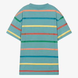 Stella McCartney Kids-Teen Boys Blue Striped Cotton T-Shirt | Childrensalon Outlet
