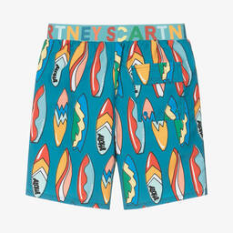 Stella McCartney Kids-Teen Boys Blue Surfboard Print Swim Shorts | Childrensalon Outlet