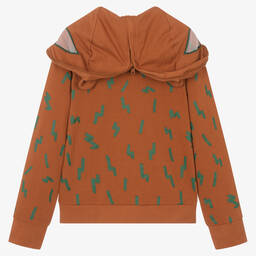 Stella McCartney Kids-Коричневая худи на молнии Медведь | Childrensalon Outlet