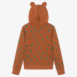 Stella McCartney Kids-Коричневая худи на молнии Медведь | Childrensalon Outlet