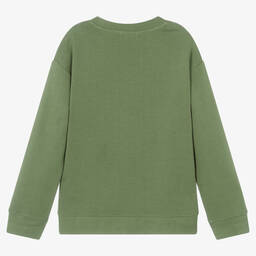 Stella McCartney Kids-Зеленый хлопковый свитшот | Childrensalon Outlet