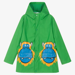 Stella McCartney Kids-Teen Boys Green Monkey Print Raincoat | Childrensalon Outlet