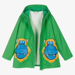 Stella McCartney Kids-Teen Boys Green Monkey Print Raincoat | Childrensalon Outlet
