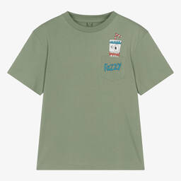 Stella McCartney Kids-Зеленая футболка из органического хлопка | Childrensalon Outlet
