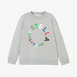 Stella McCartney Kids-Teen Boys Grey Organic Cotton Sweatshirt | Childrensalon Outlet