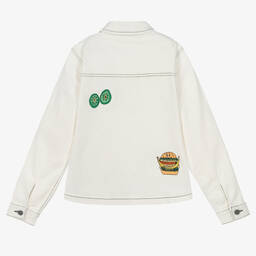 Stella McCartney Kids-Кремовая куртка из твила с гамбургерами для мальчиков-подростков | Childrensalon Outlet