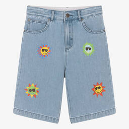 Stella McCartney Kids-Teen Boys Light Blue Denim Shorts | Childrensalon Outlet