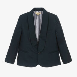 Stella McCartney Kids-Teen Boys Navy Blue Linen Blazer | Childrensalon Outlet