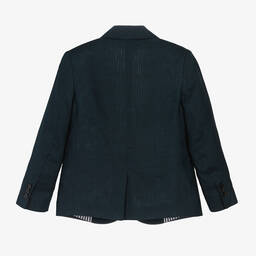 Stella McCartney Kids-Teen Boys Navy Blue Linen Blazer | Childrensalon Outlet